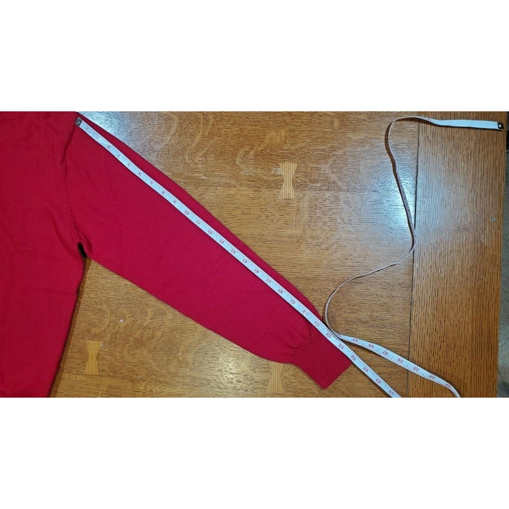 Jos A Bank Men's V-Neck Merino Wool Traveler Sweater Pull Over‎ Red Size Medium - Picture 6 of 6